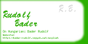 rudolf bader business card